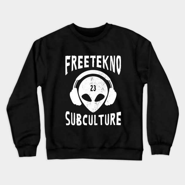 Freetekno Subculture Tekkno 23 Crewneck Sweatshirt by T-Shirt Dealer